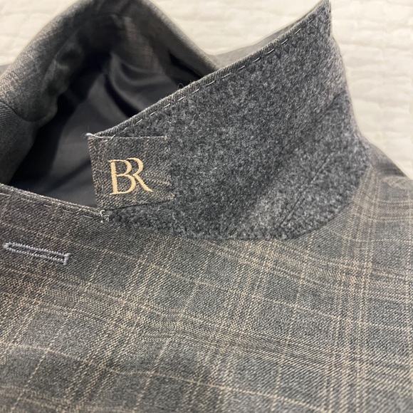 Banana Republic Suit Mens 38R Jacket 30x32 Pants Gray Brown Check Tailored Fit - Picture 5 of 14